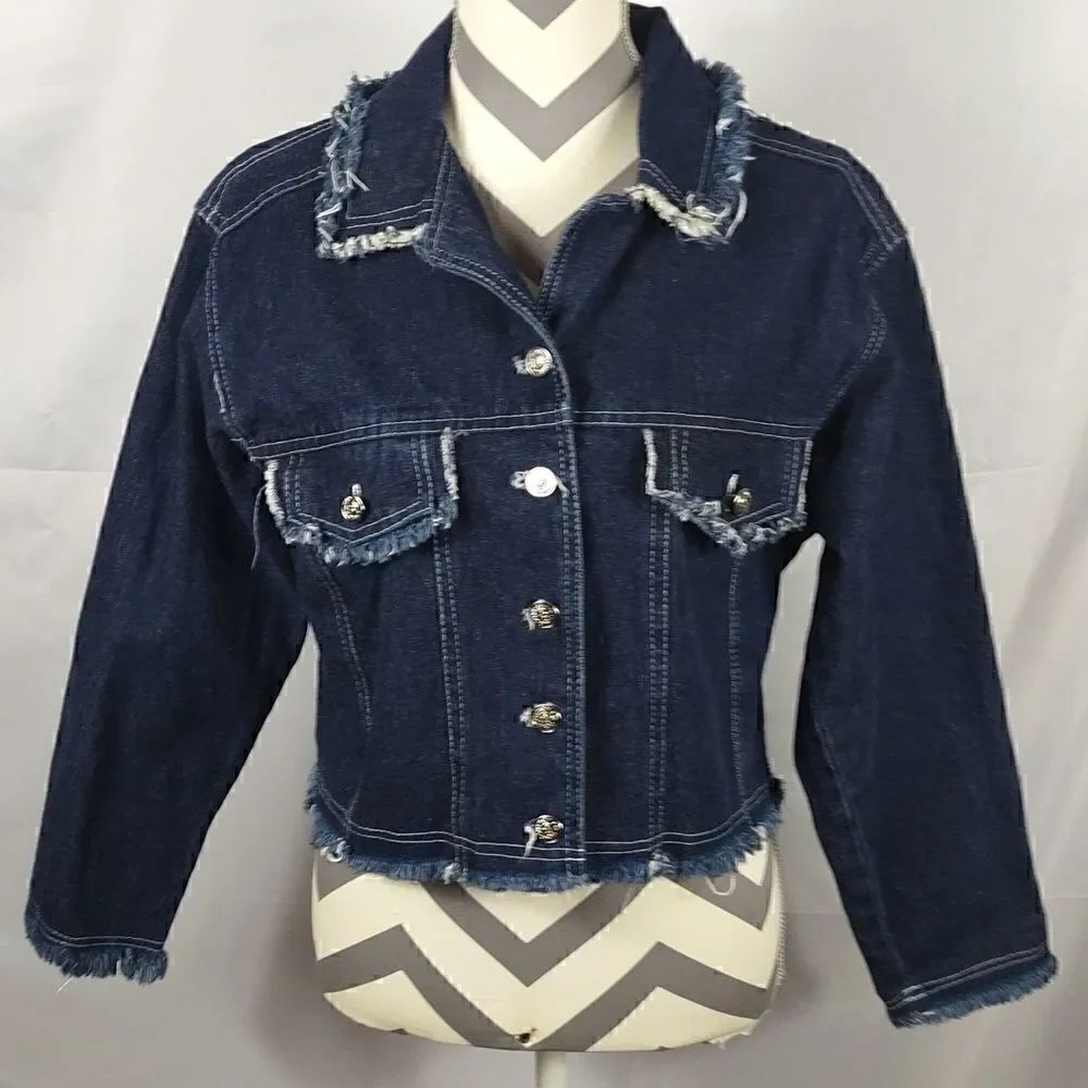 MTZ Distressed Blue Denim Cropped Jacket - Picture 8 of 8